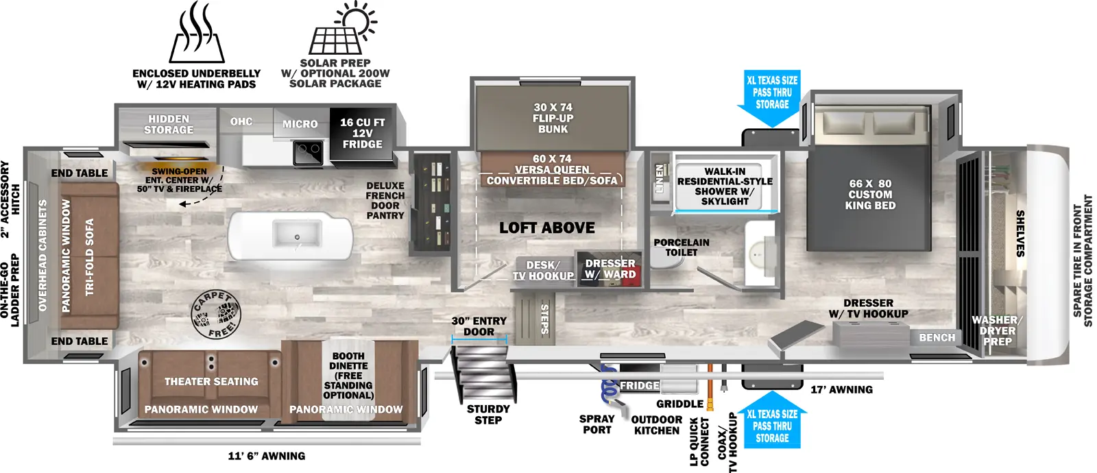 Hemisphere Fifth Wheels 369BL Floorplan